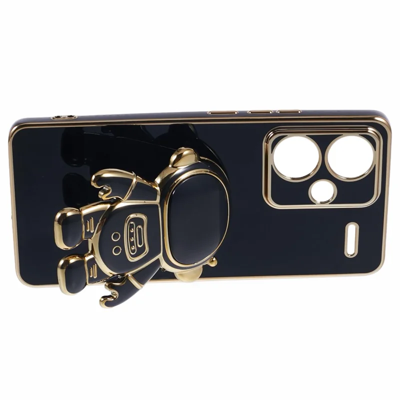For Xiaomi Redmi Note 13 Pro+ 5G Case Astronaut Kickstand Design TPU Phone Cover Precise Cutout - Black