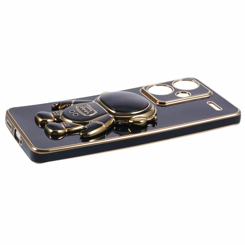 For Xiaomi Redmi Note 13 Pro+ 5G Case Astronaut Kickstand Design TPU Phone Cover Precise Cutout - Black