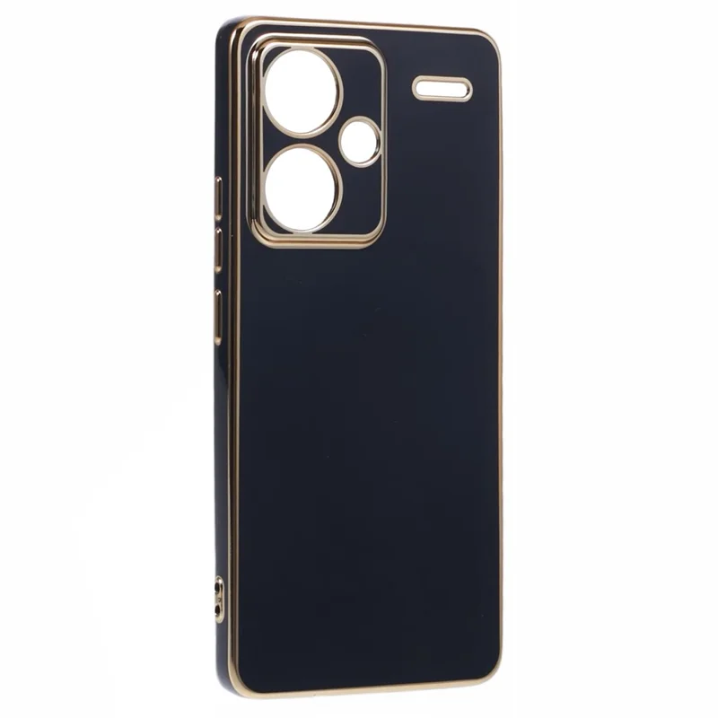 For Xiaomi Redmi Note 13 Pro+ 5G Case Glossy TPU Phone Cover 6D Electroplating  Drop Impact - Black