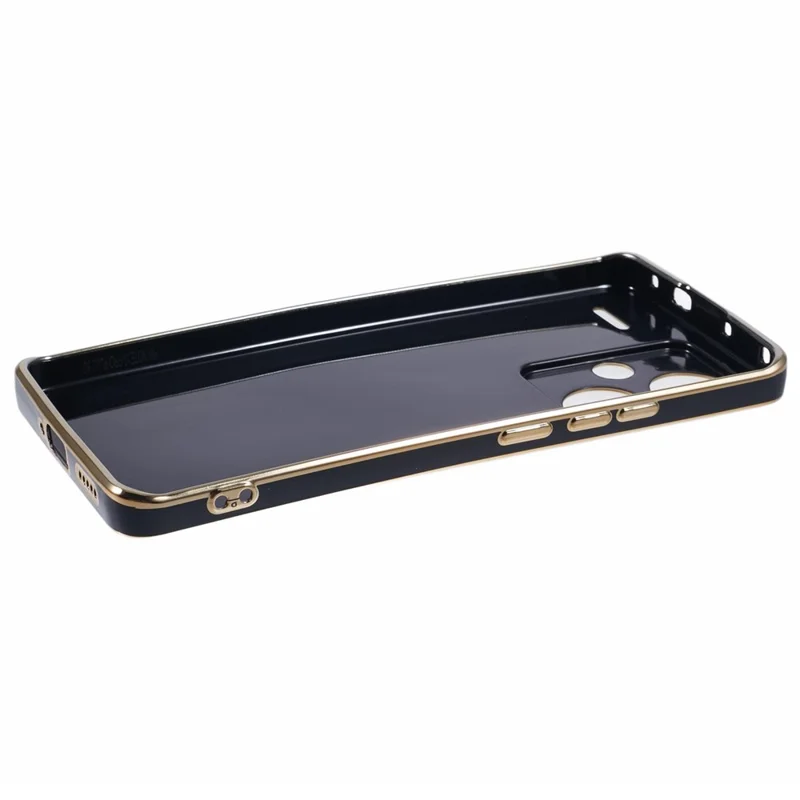 For Xiaomi Redmi Note 13 Pro+ 5G Case Glossy TPU Phone Cover 6D Electroplating  Drop Impact - Black