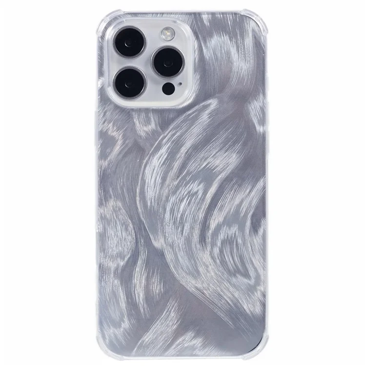 Für iPhone 16 Pro Case Drop Protective TPU Phone Cover mit funkelndem Papier - Aurora Feder