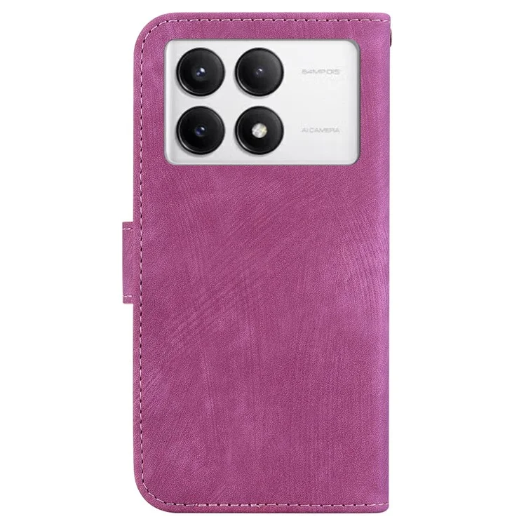 Para Xiaomi Poco F6 Pro 5G / Redmi K70 5G / K70 Pro 5G Funda de teléfono con billetera Cute Tiger Imprint Leather Cover - Rose