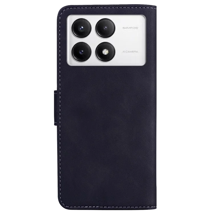 Per Xiaomi Poco F6 Pro 5G / Redmi K70 5G / K70 Pro 5G Cover per telefono Colore solido Custodia in pelle con portafoglio - Nero