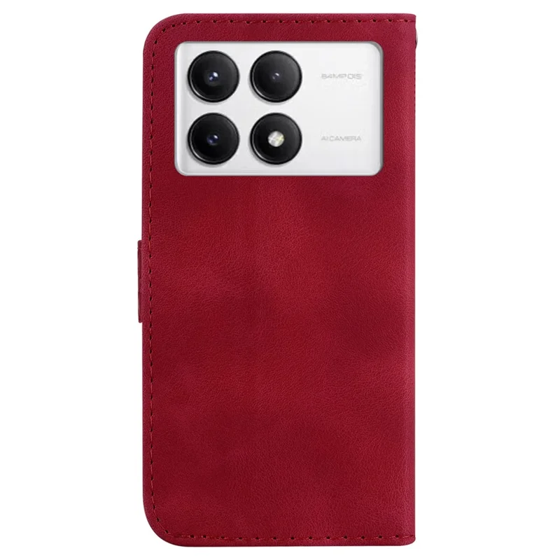 For Xiaomi Poco F6 Pro 5G / Redmi K70 5G / K70 Pro 5G Phone Case Pattern Imprint PU Leather Cover - Red
