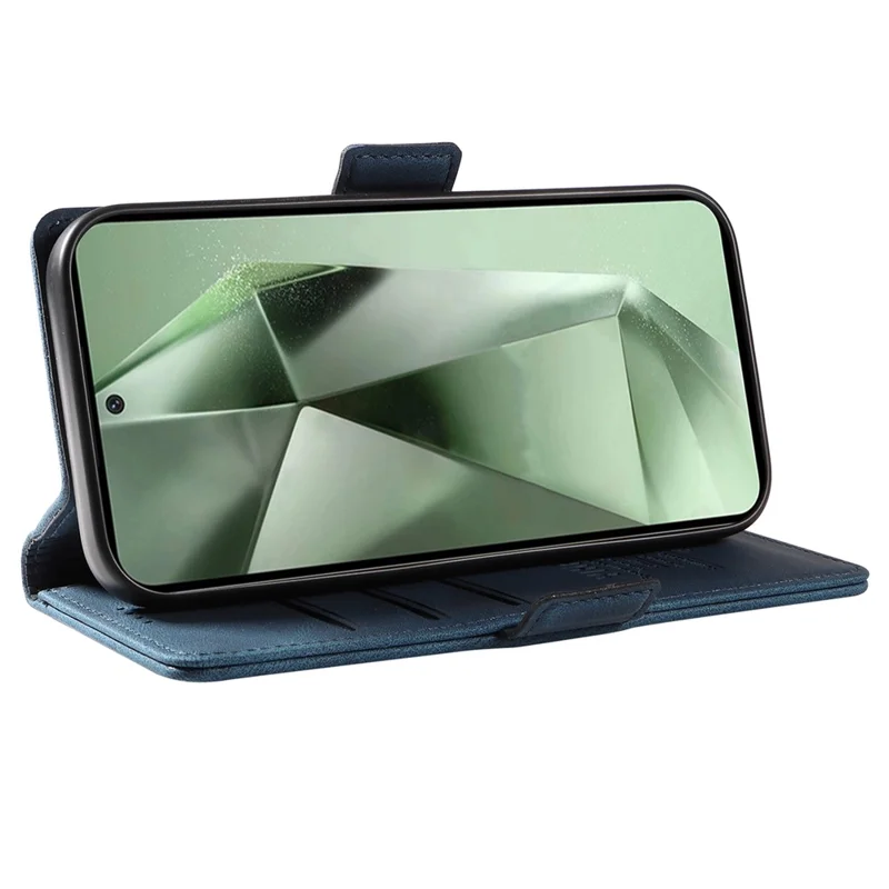 YIKATU YK-005 For Samsung Galaxy S24 FE Case Skin-Touch Wallet Leather Phone Cover - Blue