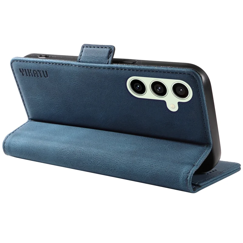 YIKATU YK-005 For Samsung Galaxy S24 FE Case Skin-Touch Wallet Leather Phone Cover - Blue