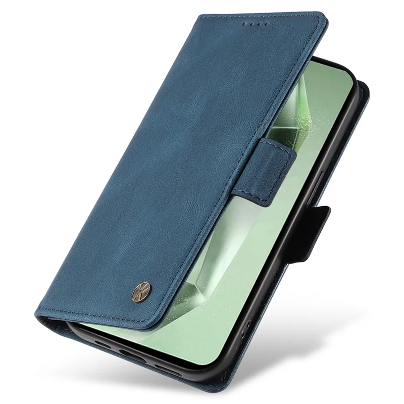 YIKATU YK-005 For Samsung Galaxy S24 FE Case Skin-Touch Wallet Leather Phone Cover - Blue