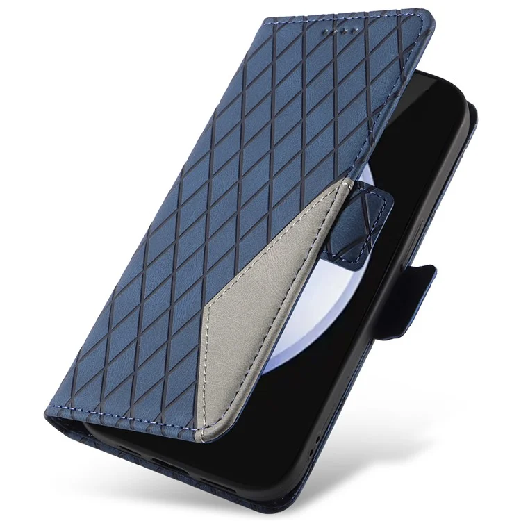 Für Samsung Galaxy S24 FE Case Wallet Card Slots Rhombus Leder Handyhülle - Blau