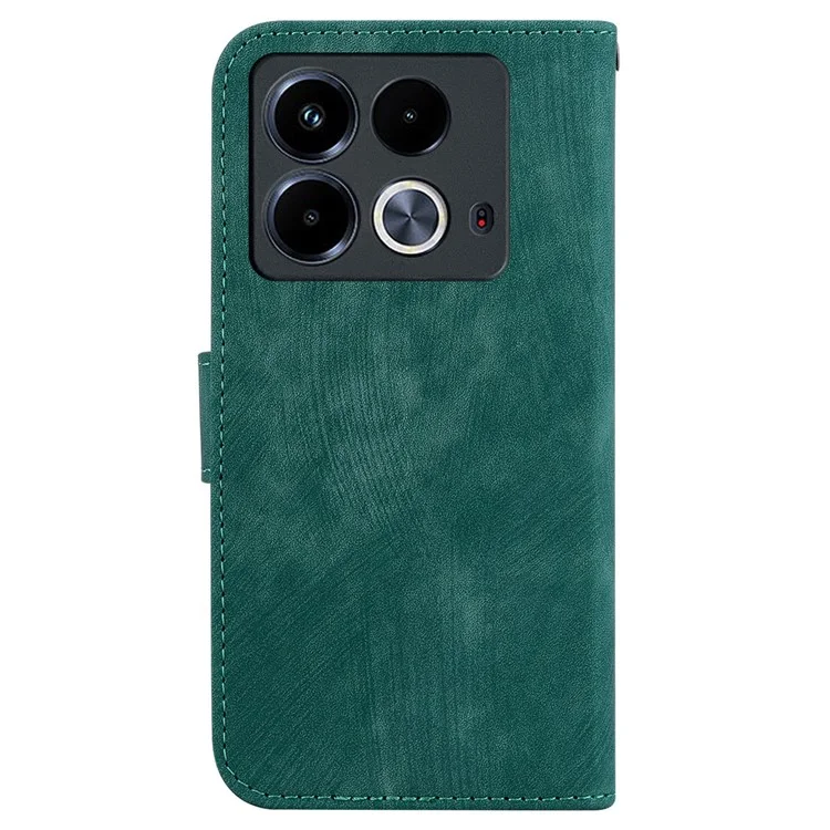 Per Infinix Note 40 Custodia Portafoglio per Telefono Impronta Tigre Carina in Pelle Flip Cover - Verde