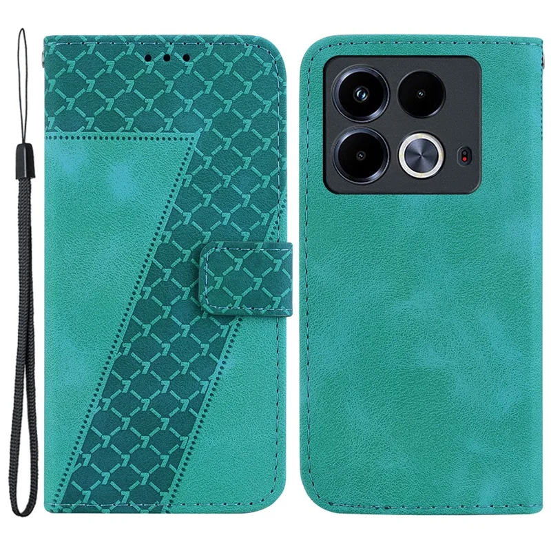 For Infinix Note 40 Shockproof Case Pattern Imprint PU Leather Phone Cover - Green