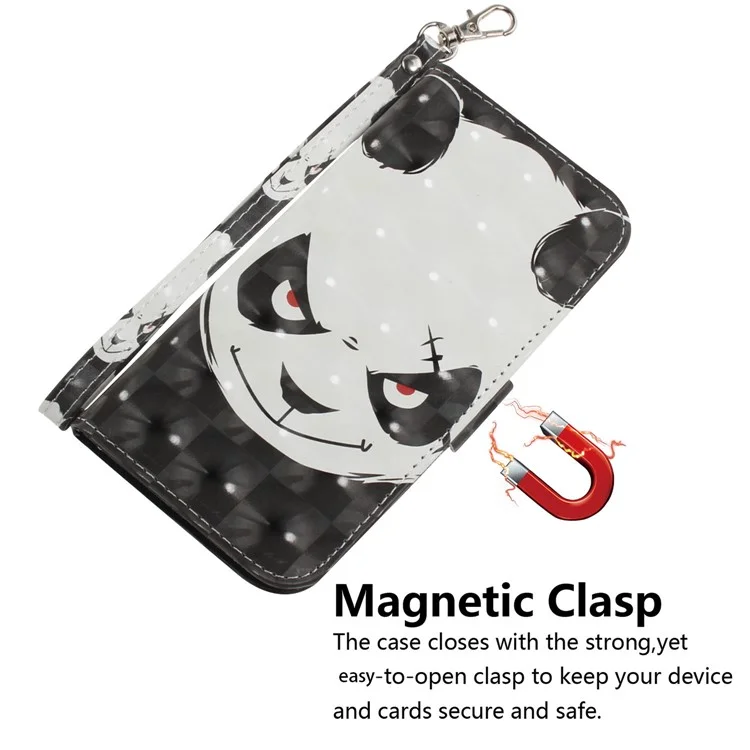 For Infinix Note 40 Phone Case 3D Pattern Print Leather Flip Wallet Cover - Angry Panda
