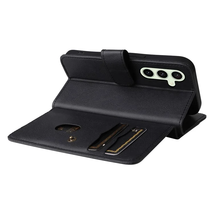 KT Multi-funktionale Serie-1 Für Samsung Galaxy S24 FE Case Wallet PU Leder Handy Geldbörse - Schwarz