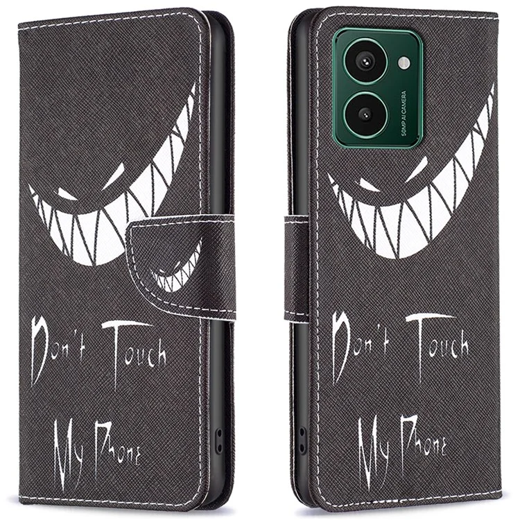 For HMD Pulse Pro Wallet Case Pattern Print Phone Leather Cover - Don't Touch My Phone