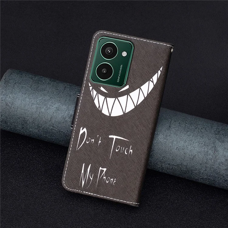 For HMD Pulse Pro Wallet Case Pattern Print Phone Leather Cover - Don't Touch My Phone