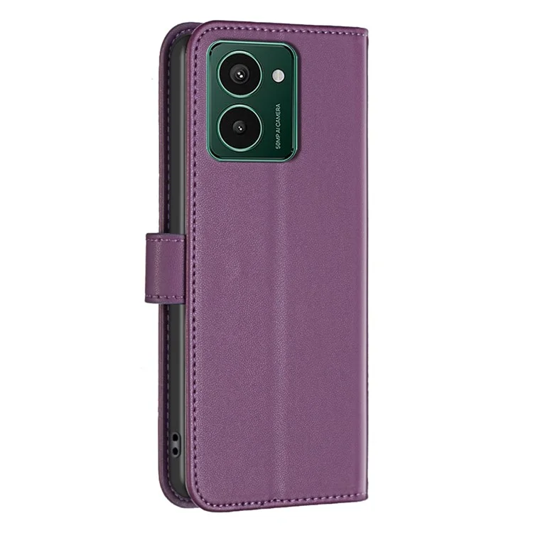 BINFEN COLOR BF17 Pour HMD Pulse Pro Étui Portefeuille Flip en Cuir PU - Violet Foncé