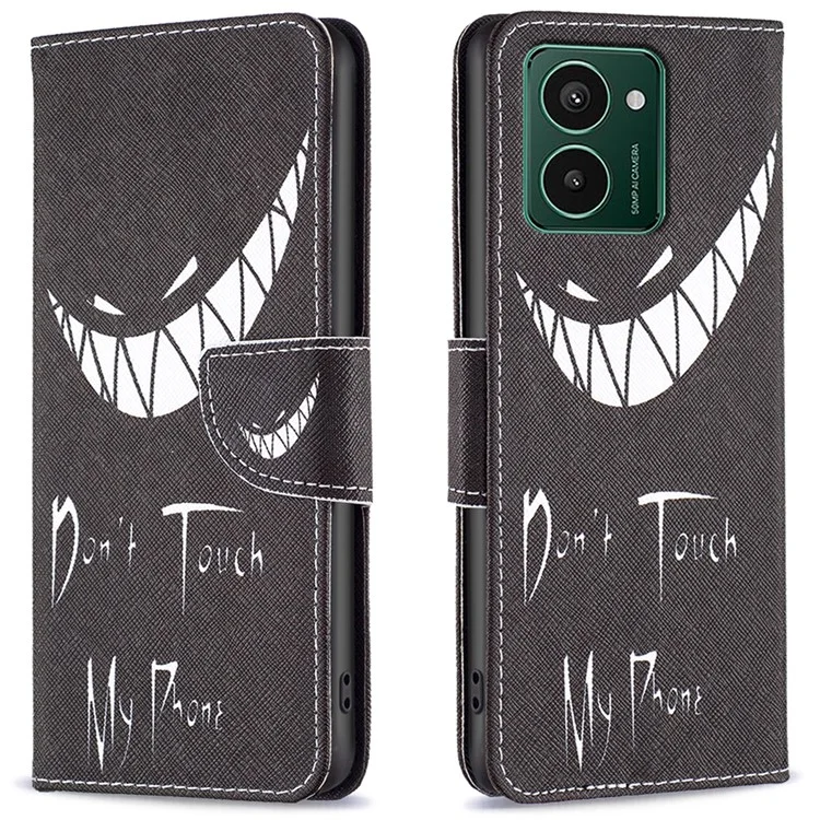 For HMD Pulse+ Case PU Leather Stand Flip Phone Cover Pattern Printing -  Don't Touch My Phone
