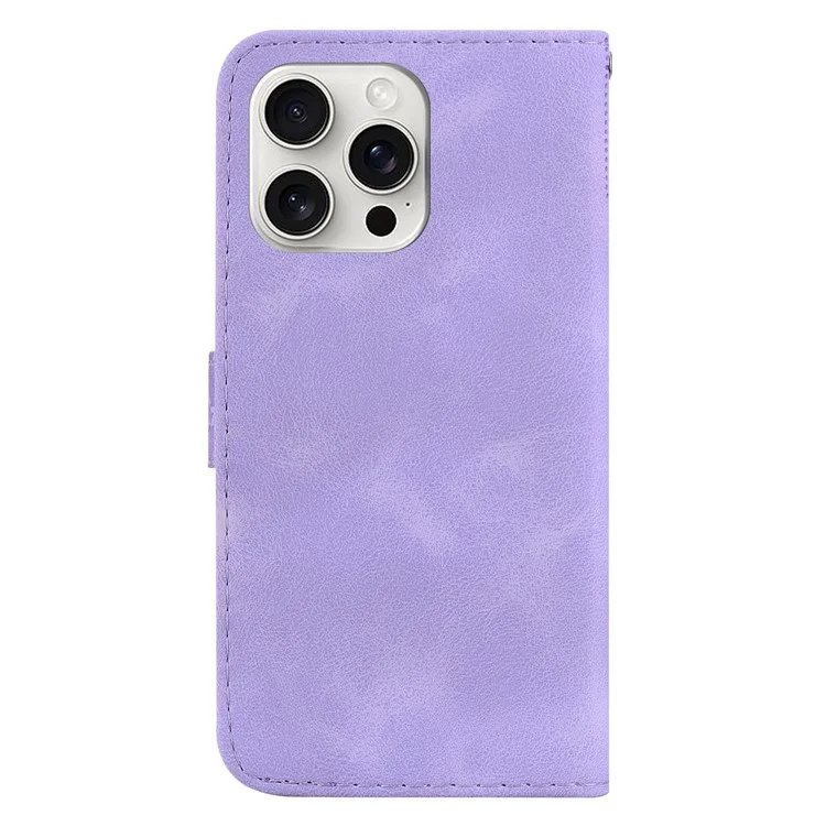 Para iPhone 16 Pro Max Case 7-Shaped Pattern Leather Shockproof Phone Cover - Roxo