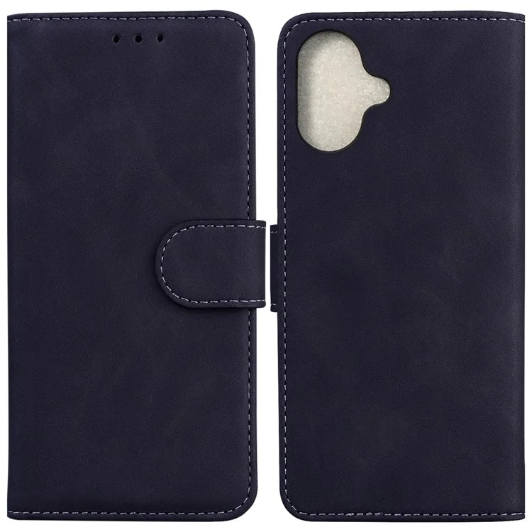 Für iPhone 16 Plus Case Einfarbige PU-Leder Stand Handyhülle - Schwarz