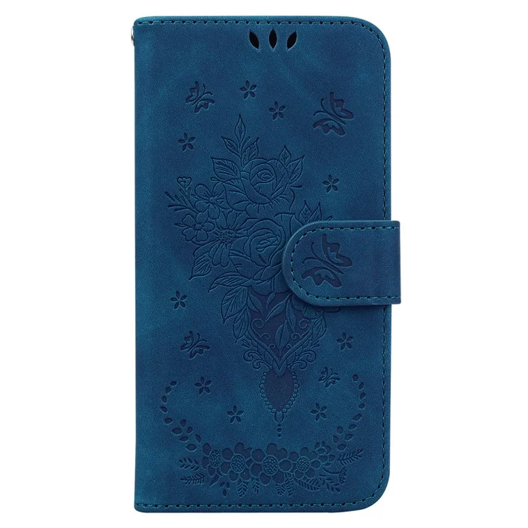 iPhone 16 Case Shockproof Leather Phone Cases Pattern Imprint - Blau