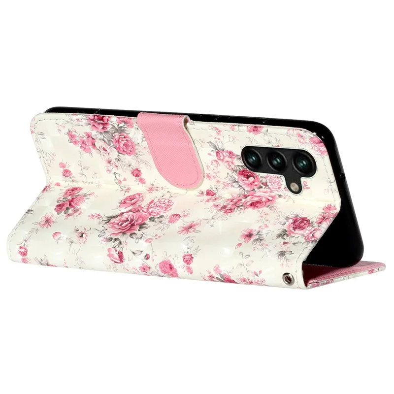 For Samsung Galaxy S24 FE Case 3D Pattern Leather Wallet Flip Phone Cover with Strap - Roses