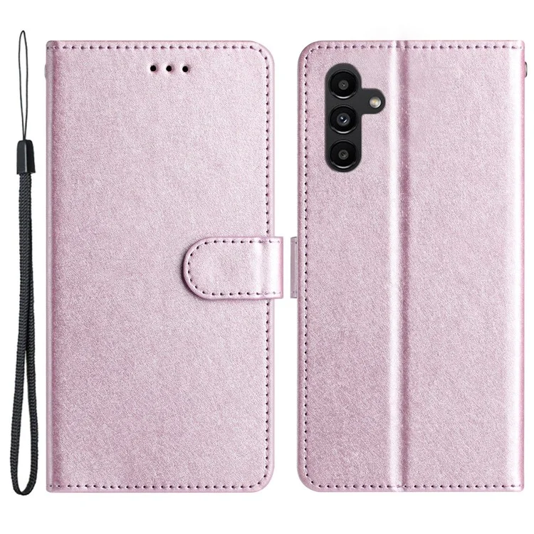 Para Samsung Galaxy S24 FE Capa Silk Texture Leather Wallet Foilo Phone Cover - Light Purple