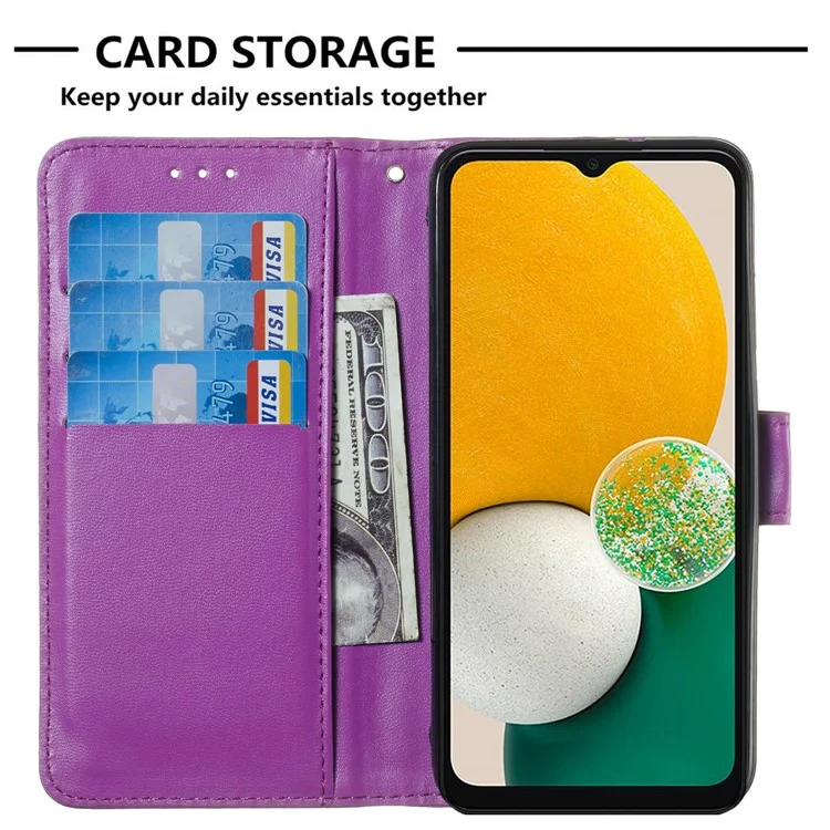 Für Samsung Galaxy S24 FE Case Wallet PU Leder Einfarbig Handyhülle - Lila