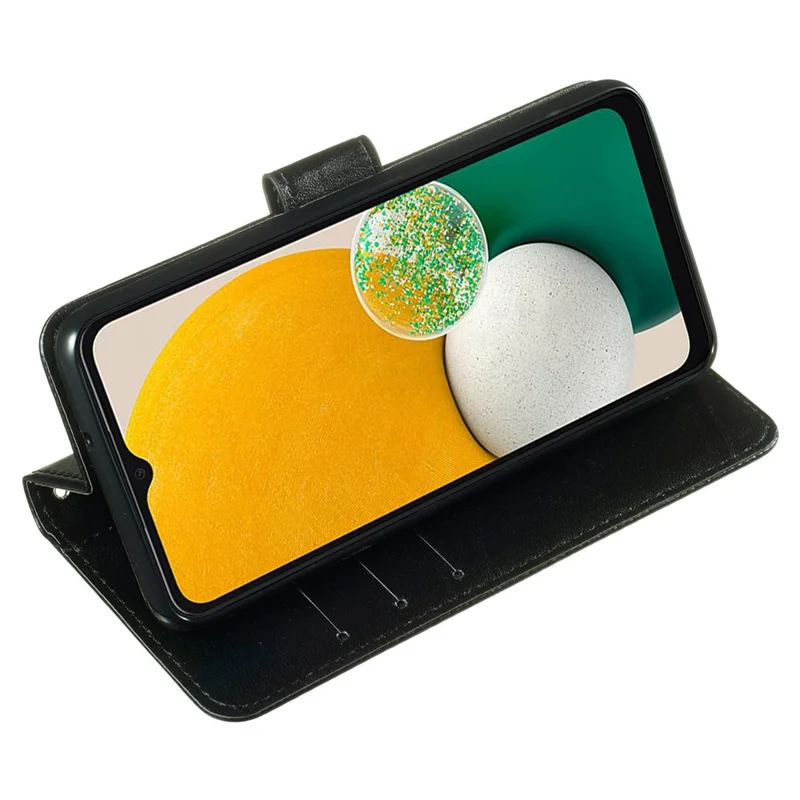 For Samsung Galaxy S24 FE Case Wallet PU Leather Solid Color Phone Cover - Black