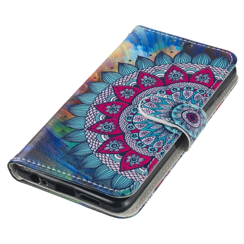 For Samsung Galaxy S24 FE Wallet Case Leather Pattern Printed Phone Cover - Mandala Flower