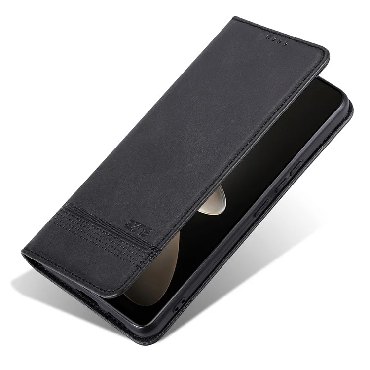 AZNS For Oppo Reno12 Pro 5G (Global) Case Cowhide Texture PU Leather Phone Shell - Black