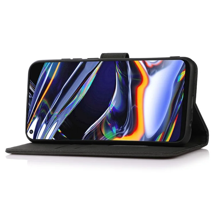 KHAZNEH For Oppo Reno12 5G (Global) Phone Case Protective PU Leather Wallet Cover - Black