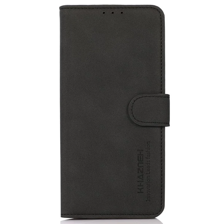 KHAZNEH For Oppo Reno12 5G (Global) Phone Case Protective PU Leather Wallet Cover - Black