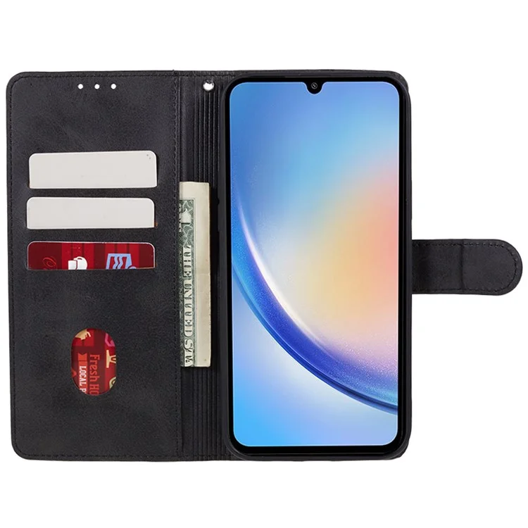 Чехол-книжка для Samsung Galaxy S24 FE с отделением для кредитных карт - Черный