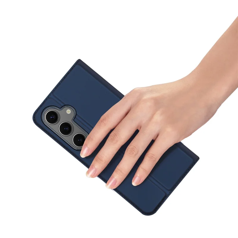 DUX DUCIS Skin Pro Series For Samsung Galaxy S24 FE Leather Case Card Holder Phone Cover - Blue