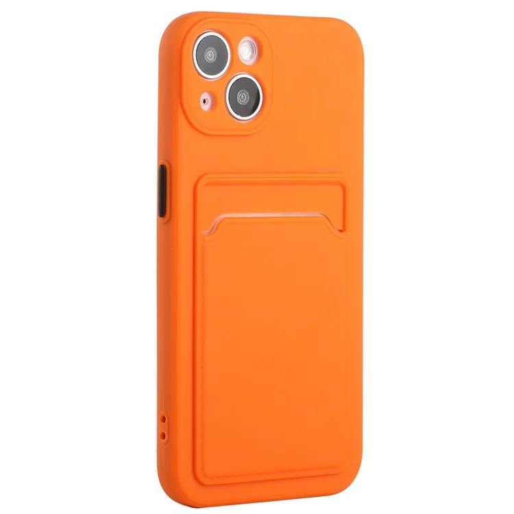 Für iPhone 14 Plus Case Kartenetui Soft TPU Schutzhülle - Orange
