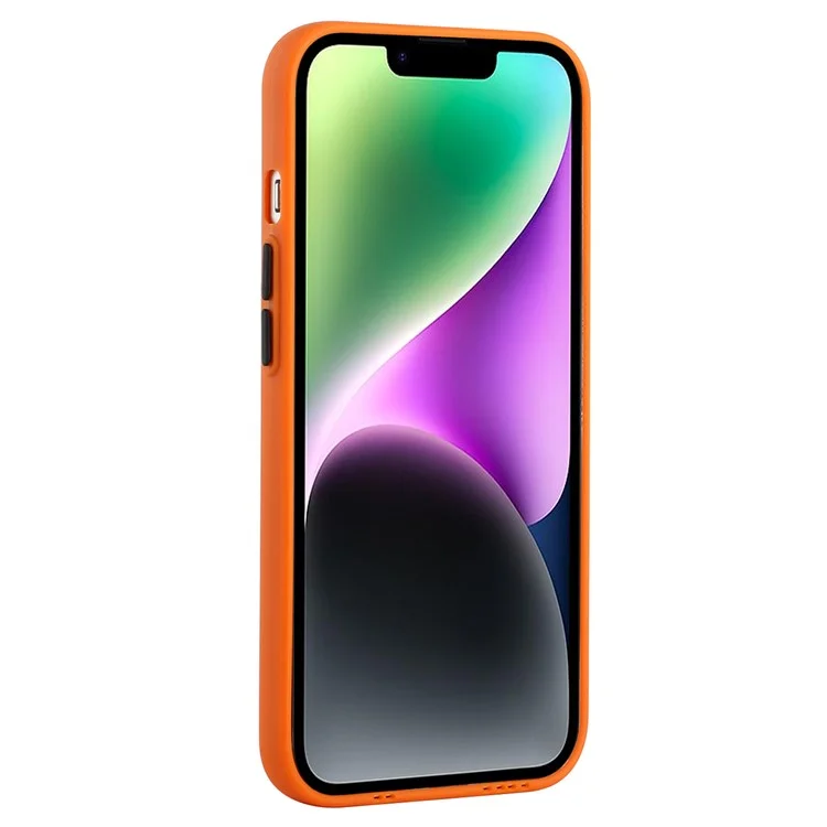 Für iPhone 14 Plus Case Kartenetui Soft TPU Schutzhülle - Orange