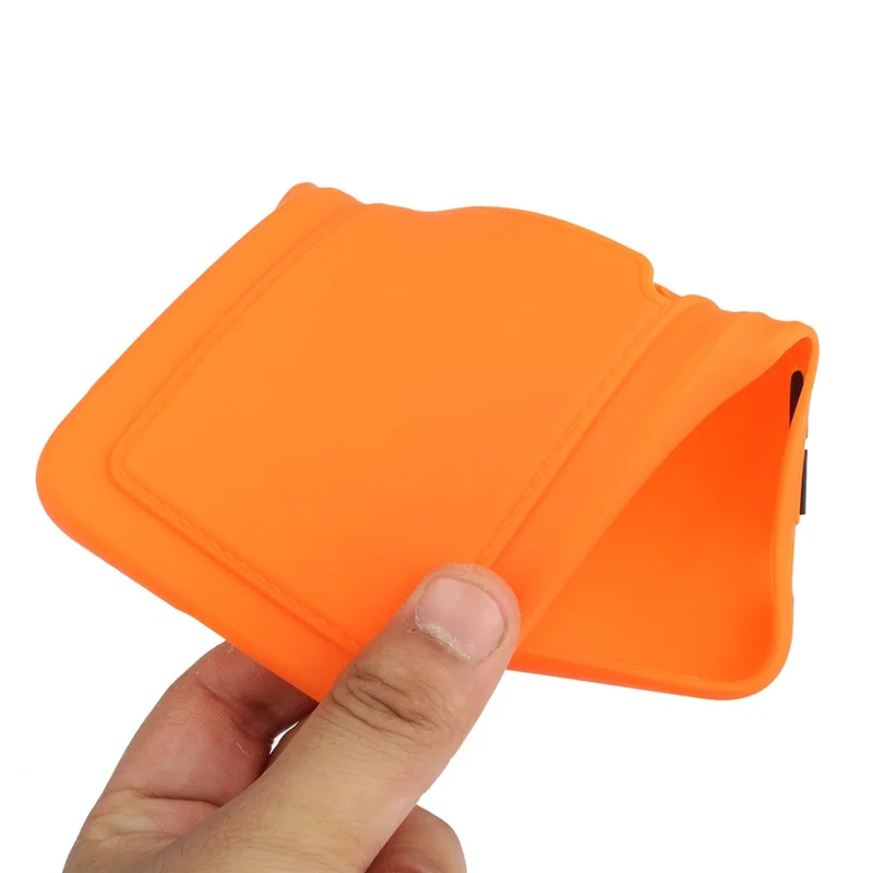 For iPhone 14 TPU Case Flexible Phone Cover with Back Card Slot - Orange