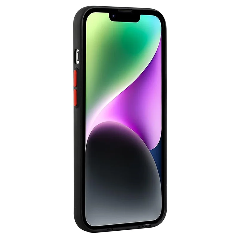 For iPhone 14 TPU Case Flexible Phone Cover with Back Card Slot - Black