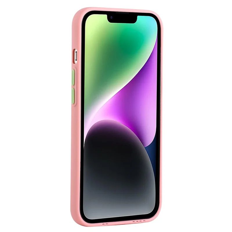 For iPhone 14 TPU Case Flexible Phone Cover with Back Card Slot - Pink