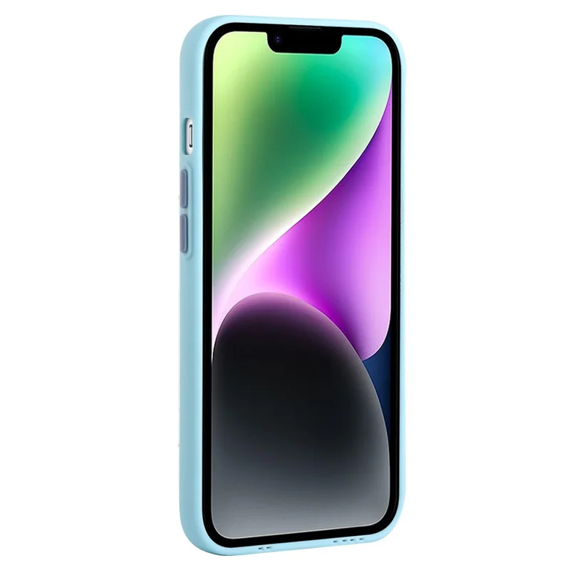 For iPhone 14 TPU Case Flexible Phone Cover with Back Card Slot - Sky Blue