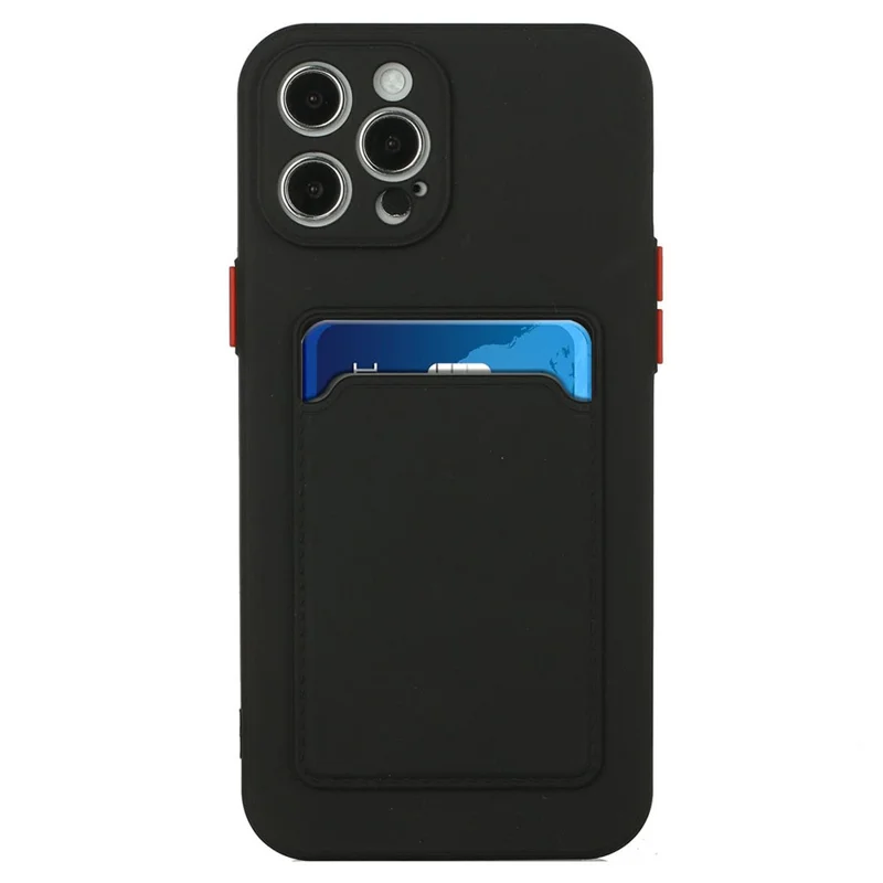 Für iPhone 14 Pro Max Case Kartensteckplatz Kratzfestes TPU-Telefongehäuse - Schwarz