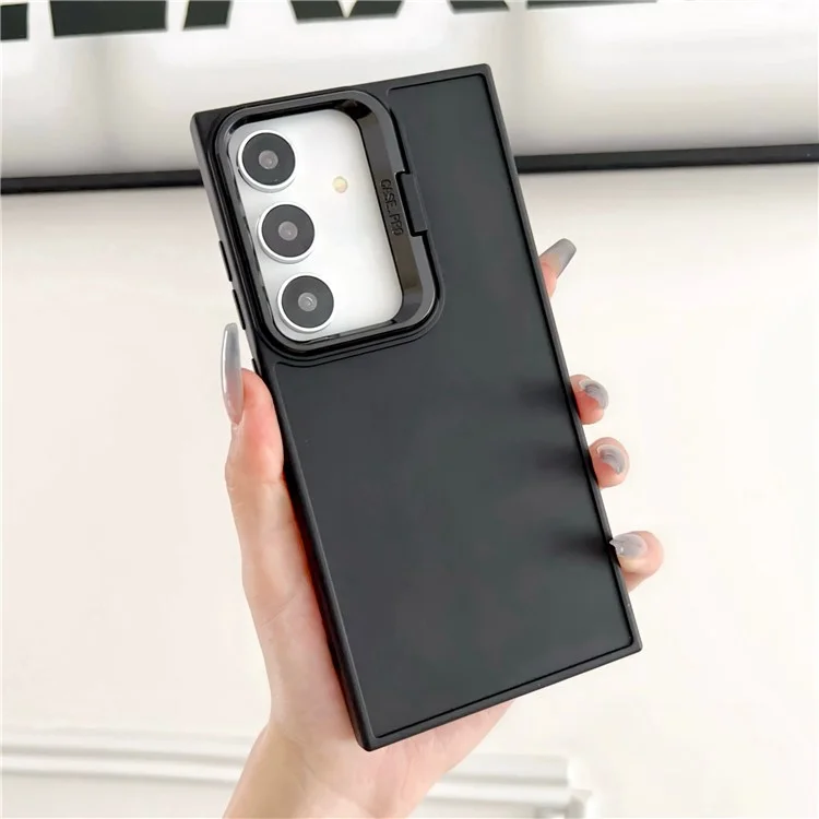 Für Samsung Galaxy A35 5G Case Skin-Touch Kickstand Soft TPU Handyhülle - Schwarz