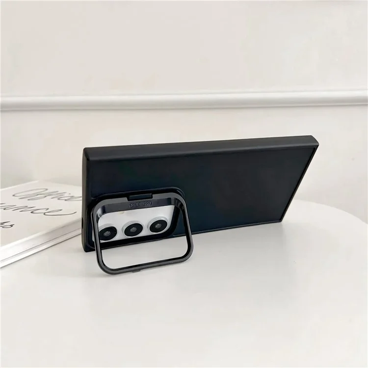 Für Samsung Galaxy A35 5G Case Skin-Touch Kickstand Soft TPU Handyhülle - Schwarz