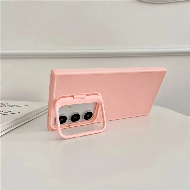 Per Samsung Galaxy A15 4G / 5G TPU Phone Case con Cornice Obiettivo Supporto - Rosa Chiaro