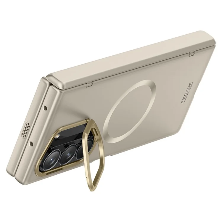 Per Samsung Galaxy Z Fold6 5G Custodia Magnetica in PC Rigido Cover Telefono con Pellicola in Vetro Temperato Privacy - Grigio Titanio