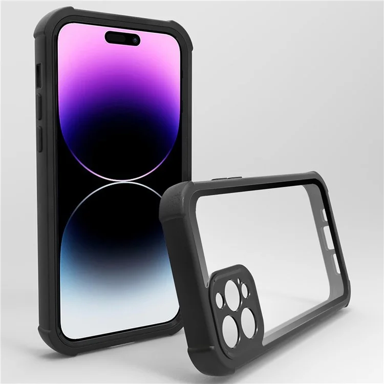 Phone Case for iPhone 14 Pro Max Shockproof Case Protective Anti-Fall Cover Support Wireless Charging - Black