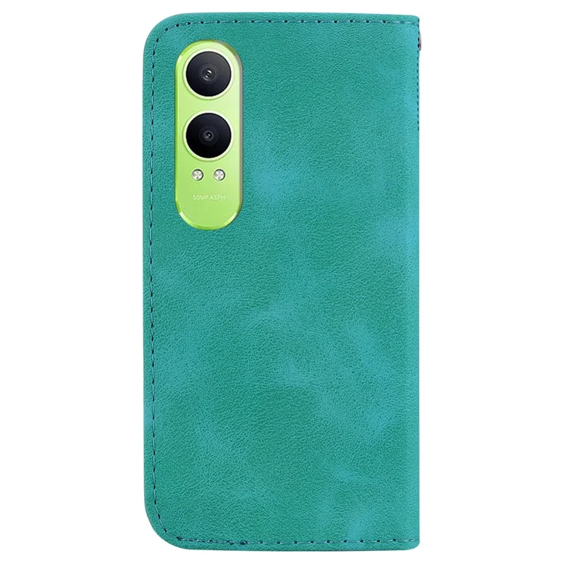 Для OnePlus Nord CE4 Lite 5G / Oppo K12x 5G (Китай) Чехол с 7-образным узором Кожаный ударопрочный чехол для телефона - зеленый