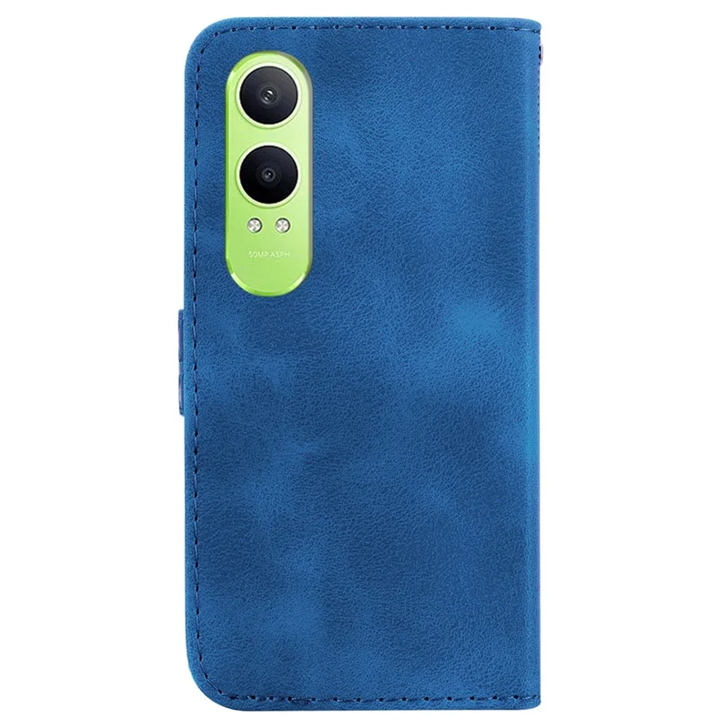 For OnePlus Nord CE4 Lite 5G / Oppo K12x 5G (China) Case 7-Shaped Pattern Leather Shockproof Phone Cover - Blue