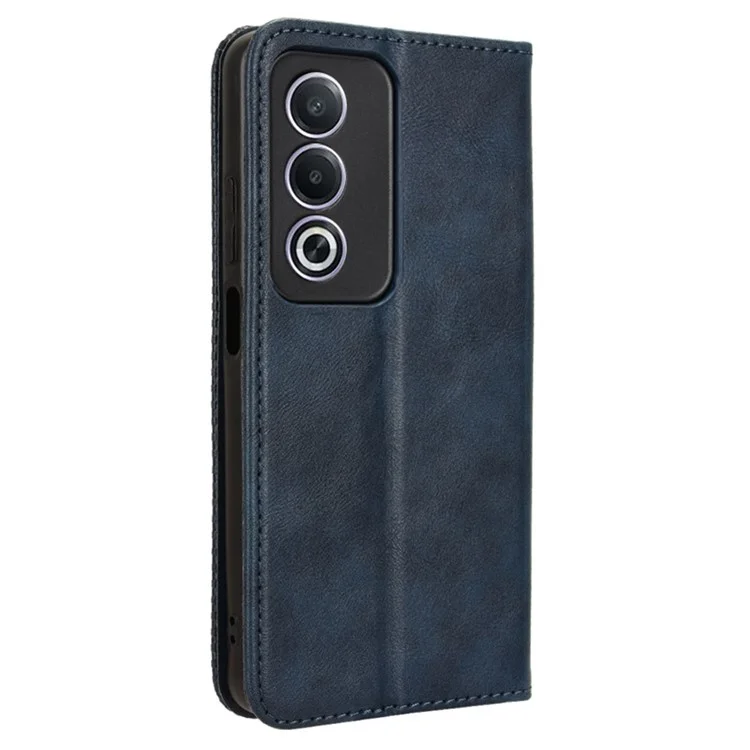 Для Oppo A80 5G / A3 Pro (Global) 5G / K12x 5G (Индия) / A3x 5G (Китай) Чехол из искусственной кожи с бумажником Чехол для телефона со стойкой и окошком - Синий
