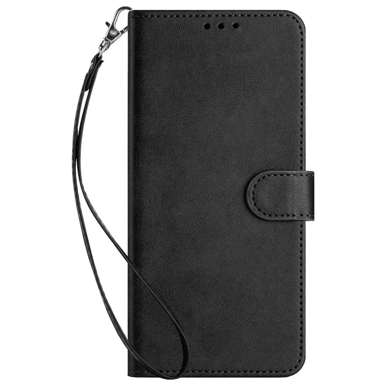 Para Realme C63 4G / C61 4G / Note 60 Capa Calf Texture Flip Leather Phone Cover Handbag - Preto