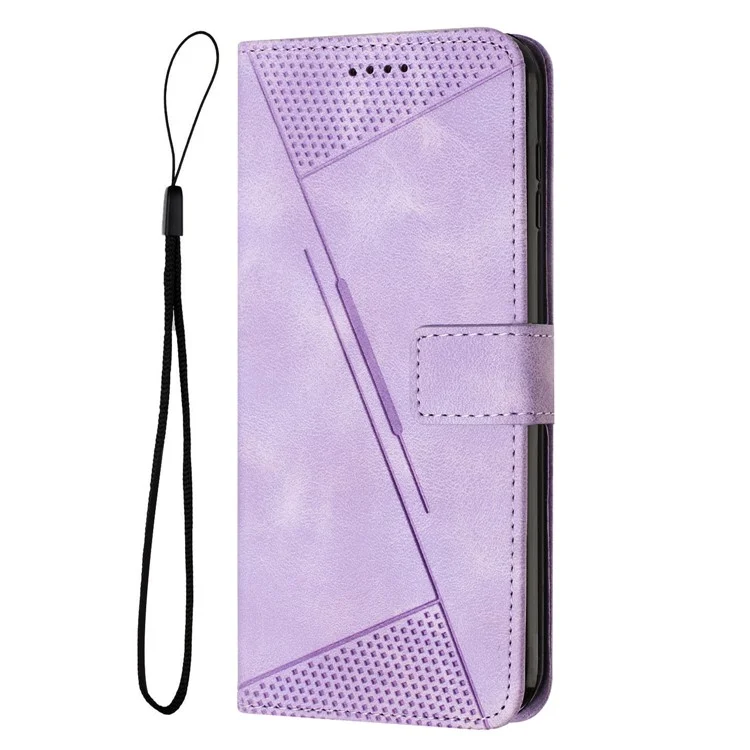 Pour Infinix GT 20 Pro 5G Étui en cuir portefeuille antichoc Housse à rabat avec imprimé triangle - Violet